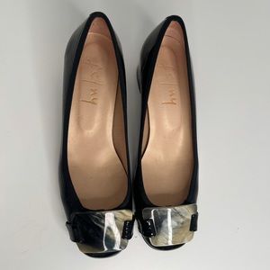 Fashion Sole fs/ny Black with marble detailing on heel and buckle 7 1/2